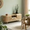 Image de Meuble tv en bois de manguier et cannage