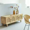 Image de Meuble tv en bois de manguier et cannage edana