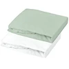 Image de Lot alèse blanc et drap housse vert de gris (60 x 120 cm)