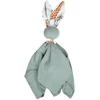 Image de Doudou lapin gaze coton vert 50 x 50 cm