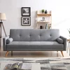 Image de Wooden canapé convertible 3 places en tissu gris