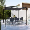 Image de Tusa pergola autoportante 3 x 3 m en acier avec toile grise