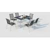 Image de Lusiana table de jardin et 6 chaises en acier et toile pvc gris