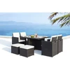Image de Monaco table et chaises 8 places encastrables en résine noir-blanc