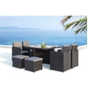Image de Monaco table et chaises 8 places encastrables en résine noir-gris