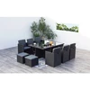 Image de Monaco table et chaises 10 places encastrables en résine noir-gris