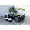Image de Monaco table et chaises 10 places encastrables résine noir-blanc