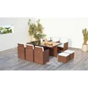 Image de Monaco table et chaises 10 places encastrables résine marron-blanc