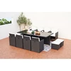 Image de Monaco table et chaises 12 places encastrables résine noir-blanc