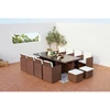 Image de Monaco table et chaises 12 places encastrables résine marron-blanc