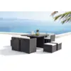 Image de Sunset table et chaise 8 places encastrables alu résine noir-blanc