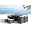 Image de Sunset table et chaise 8 places encastrables alu résine gris-blanc