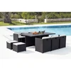 Image de Sunset table et chaise 10 places encastrables alu résine noir-blanc