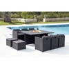 Image de Sunset table et chaise 10 places encastrables alu résine noir-gris