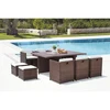 Image de Sunset table et chaise 10 places encastrables alu résine marron-blanc