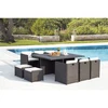 Image de Sunset table et chaise 10 places encastrables alu résine gris-blanc
