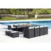 Image de Sunset table et chaise 12 places encastrables alu résine noir-blanc