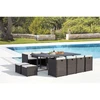 Image de Sunset table et chaise 12 places encastrables alu résine gris-blanc