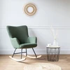 Image de Fauteuil à bascule en tissu boucle vert kaki kaira