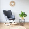 Image de Fauteuil à bascule en tissu boucle gris kaira