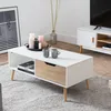Image de Table basse avec tiroir style scandinave blanche freja
