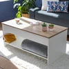 Image de Table basse avec plateau relevable blanche et bois hedda