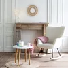 Image de Fauteuil à bascule en tissu bouclette écru kaira