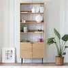 Image de Bibliothèque en bois 4 étagères et 2 portes stinna