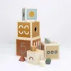 Image de Cubes empilables en bois multicolore
