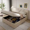 Image de Baltimore lit coffre style nuage led 140x190cm velours beige