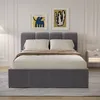 Image de Baltimore lit coffre style nuage led 140x190cm velours gris