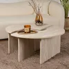 Image de Apix table basse ronde duo effet travertin 90cm