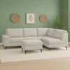 Image de Colchester - canapé d'angle 4-5 places en tissu chenille beige avec pouf