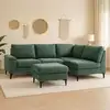 Image de Colchester canapé d'angle 4-5 places en tissu chenille vert avec pouf