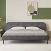 Image de Tulsa lit capitonné 140x190cm gris avec tête de lit et sommier