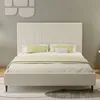 Image de Cambridge lit bouclette 160x200cm beige avec tête de lit et sommier