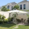 Image de Cesare ensemble parasol écru 3x4m et 4 dalles à lester