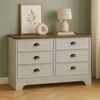 Image de Valla commode 6 tiroirs blanc et bois 120cm
