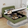 Image de Dallas lit coffre style nuage 140x190cm en velours vert