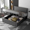 Image de Nashville lit coffre 160x200cm en velours gris