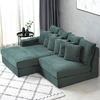 Image de Cardiff canapé d'angle 2-3 places assise profonde en velours côtelé vert