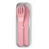 Image de Set de couverts plastique végétal rose
