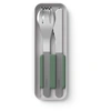 Image de Set de couverts inox avec boîtier vert