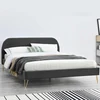 Image de Phoenix lit 140 x 190 cm en velours et laiton gris