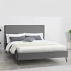 Image de Riverside lit 140 x 190 cm en velours gris et noir