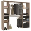 Image de Elysee dressing bois avec 2 penderies 6 étagères et 2 tiroirs