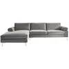 Image de Galway canapé d'angle gauche 4-5 places en velours gris