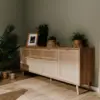 Image de Tivat buffet avec tiroirs et placards effeffet cannage