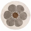 Image de Tapis bohemian daisy rond taupe