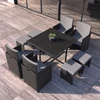 Image de Florida table et chaises 8 places en résine tressée noir et gris